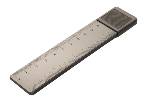 Ruler with soft-touch grip