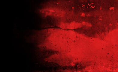 Textural background dark grimy wall with bold crimson-red hue on right side fades into deep black left. Surface shows distressed rough texture with cracks and scuffs giving it gritty and worn