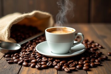 Coffee Beans and Steam