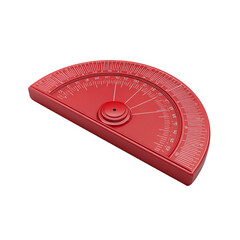 Red protractor, measuring tool