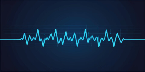 Obraz premium An EKG graph on a monitor shows a green, pulsing heartbeat line illustrating life's vital rhythm