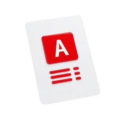 White document with red 'A' and lines