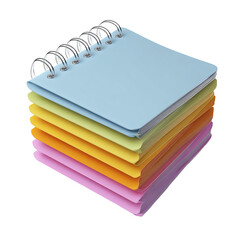 Stack of colorful spiral-bound notebooks