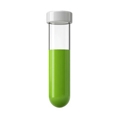 Clear test tube with green liquid