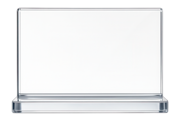 Clear acrylic nameplate with base