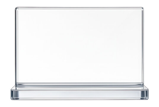 Clear acrylic nameplate with base