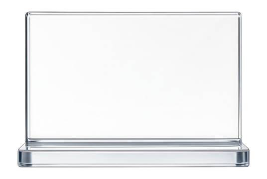 Clear acrylic nameplate with base