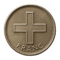 Franc coin with a cross emblem