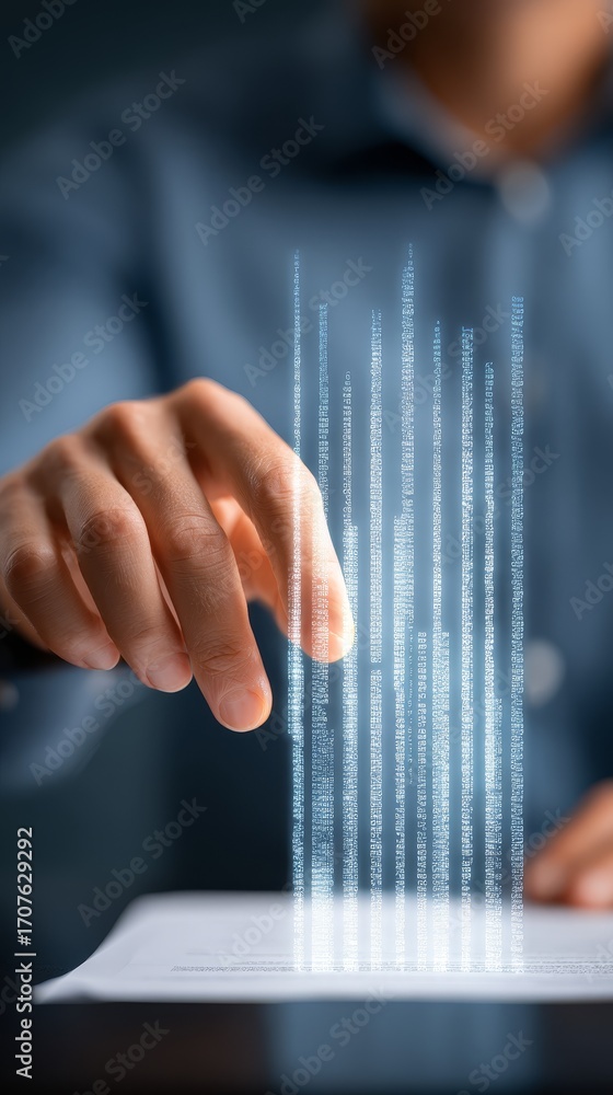 Aufkleber man pointing at computer screen, a detailed analysis of focus and engagement in digital interaction.