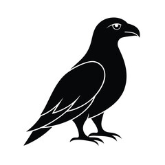 Minimalist black eagle silhouette on a clean white background