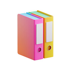 Two colorful file folders, 3D style