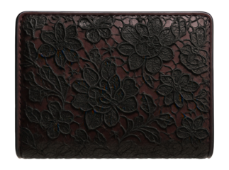 Wallet with a floral lace overlay