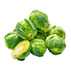 Fototapeta premium Fresh Brussels sprouts, vibrant green, bunch