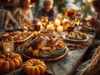 Family Thanksgiving dinner feast