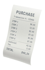 Naklejka premium Purchase receipt with transaction ID
