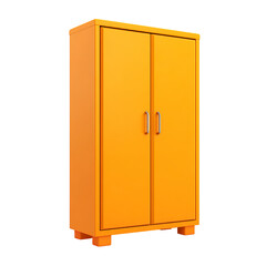 Orange cabinet with two doors. Simple, 3D model