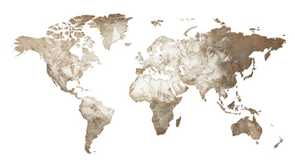 World map, sepia toned, distressed