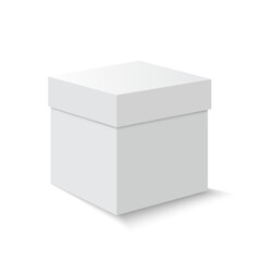 White square close box shape on white background, Vector illustration.
