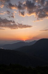 Fototapeta premium sunset over the mountains