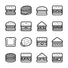 Sandwich Line Art Simple Delicious Creative Design
