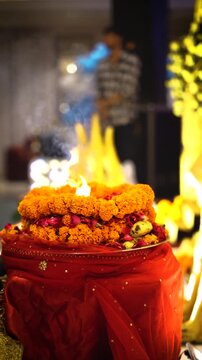 Jyot Batti Lamp with Trident in Background