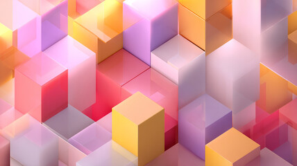 Obraz premium Abstract geometric background with 3D cubes