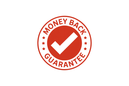 Reassuring money back guarantee seal for customer confidence boost