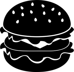 Hamburger Silhouette Vector | Burger Clipart, Fast Food Icon