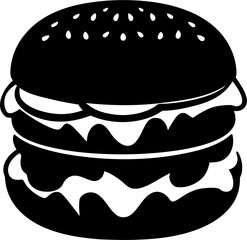 Hamburger Silhouette Vector | Burger Clipart, Fast Food Icon
