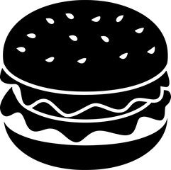 Hamburger Silhouette Vector | Burger Clipart, Fast Food Icon