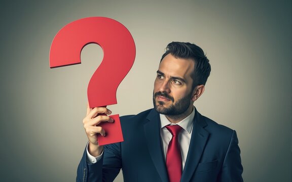 Uncertain Man Showing Question Mark Sign. High quality