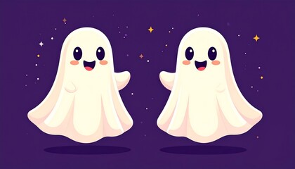 Happy ghosts Halloween night card