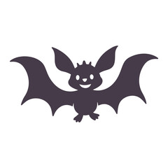 A cartoon bat with large ears and wings spread wide smiles against a plain white background displayed