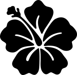Hibiscus Flower Vector   Tropical Blossom Illustration, Floral Clipart © generasi