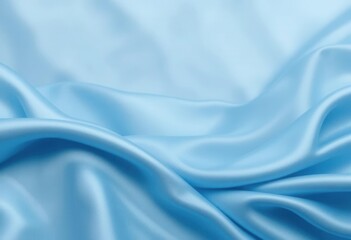 Obraz premium Simple Blue Satin Texture A Clean and Understated Background Featuring Gentle Ripples and Folds in a Light Blue Fabric.