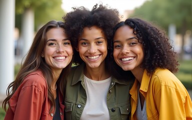 Happy smiling friends together. High quality