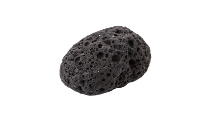 Unique black pumice stone displays natural texture and shape common in volcanic regions,Unique black pumice stone On a transparent background