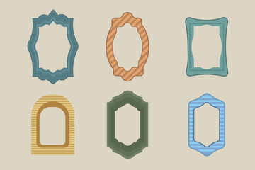 aesthetic frame template in flat vector
