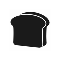 Illustration of a slice of black bread food on transparent background silhouette