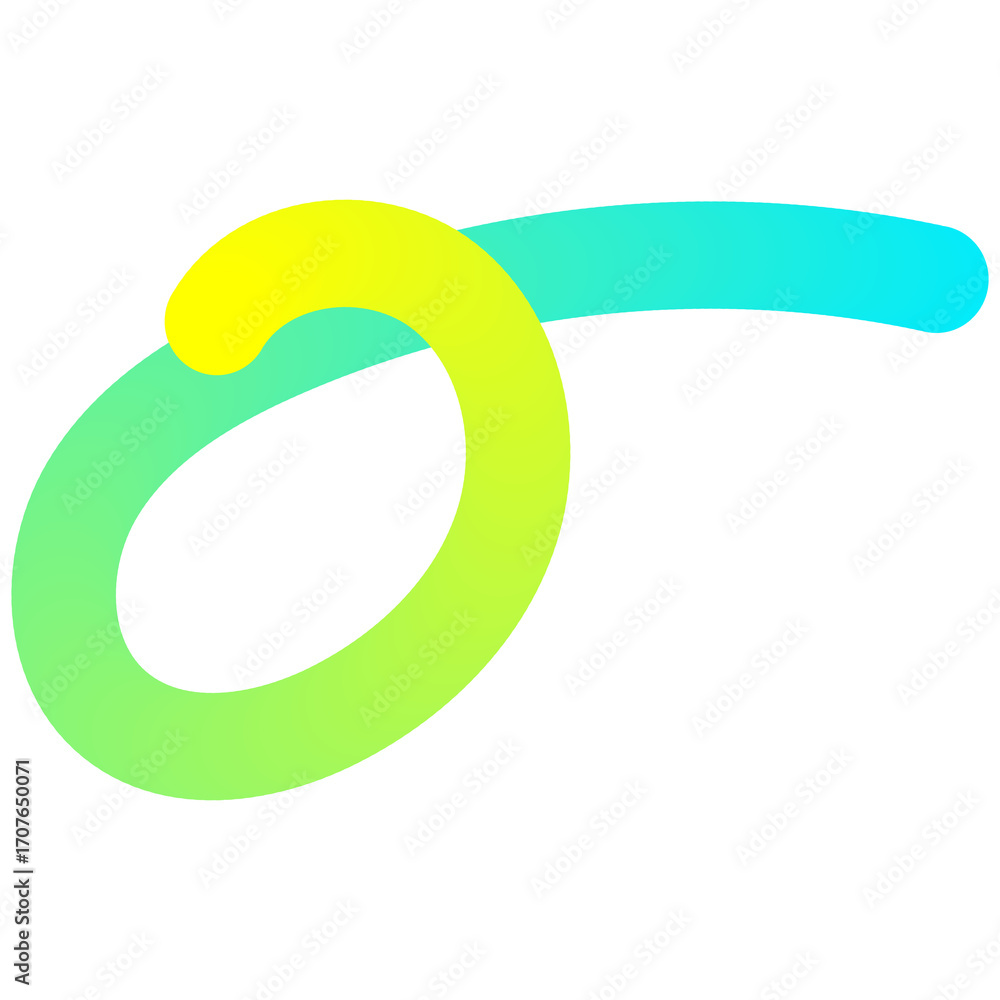 Aufkleber abstract shapes with smooth wavy lines, bright colors and gradient transitions.