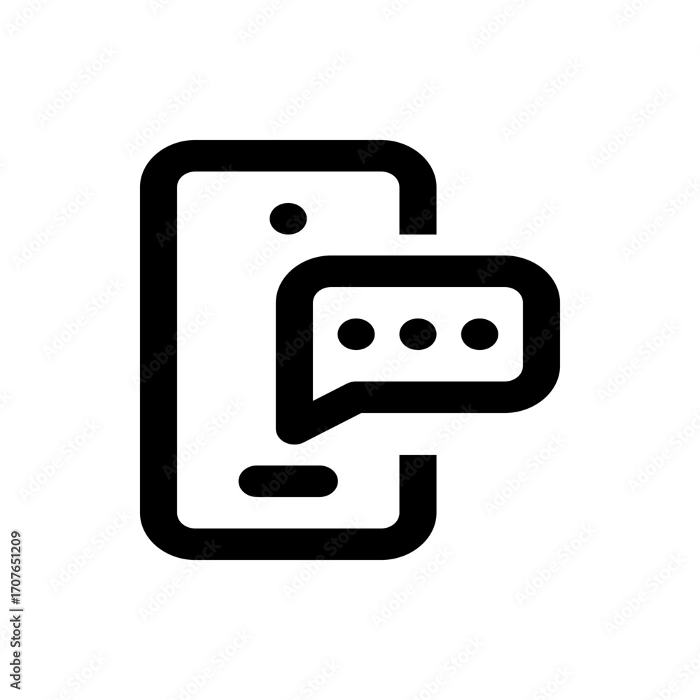 Poster illustration of a smartphone with a message bubble showing three dots indicating someone is typing t