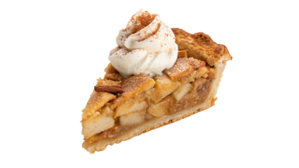 piece of tasty apple pie isolated on transparent background