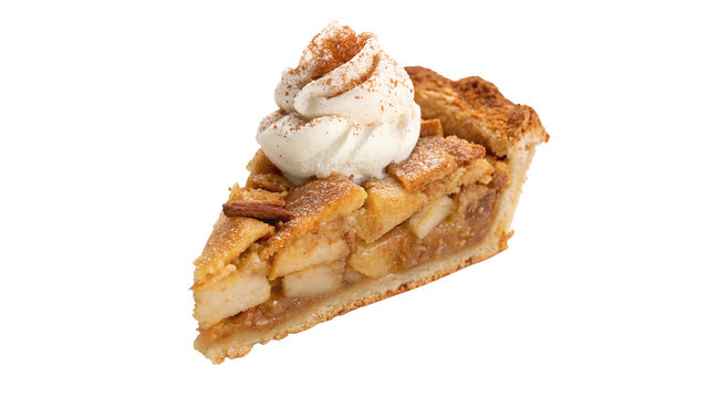 piece of tasty apple pie isolated on transparent background