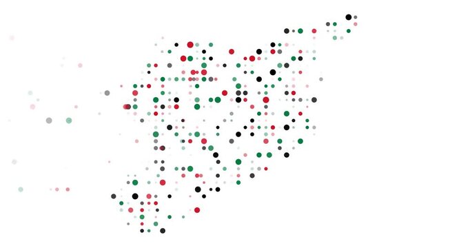 Digital Particles Drift Assembling Ethereal Syria Map Design