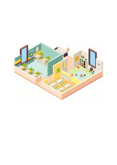 Kindergarten interior playground room preschool.ai