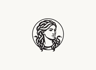 Greek Goddess Medusa Logo, Medusa Beauty Logo, Medusa Vector, Greek Goddess Medusa Illustration, Medusa Silhouette, Beauty, Skincare, Elegant, Luxury, Feminine, Medusa Art