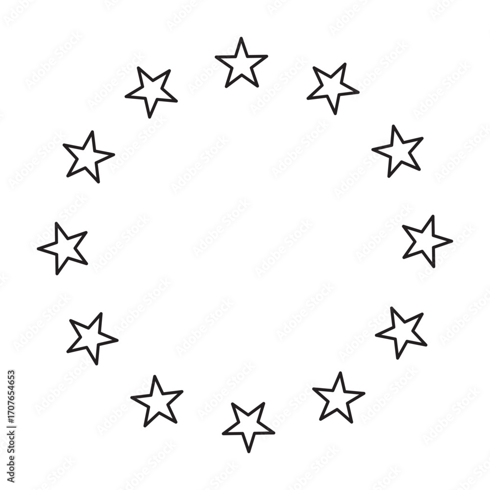 Poster stars in circle icon template black color editable. stars in circle symbol vector sign isolated on w