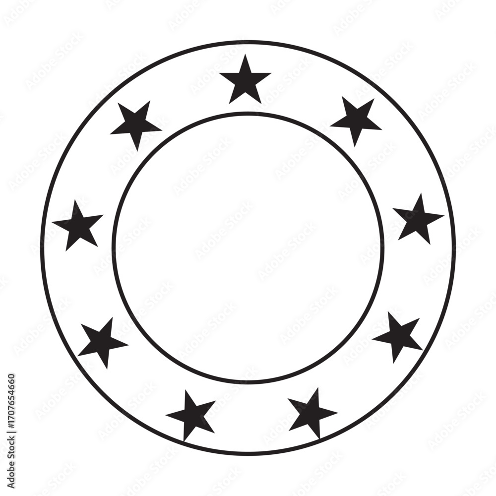Poster stars in circle icon template black color editable. stars in circle symbol vector sign isolated on w