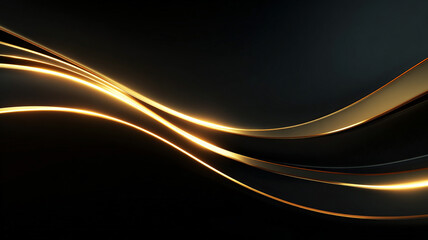 Dark elegant gradient background with golden light streaks