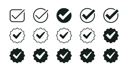 Verified check mark icons symbolize trust and approval online now